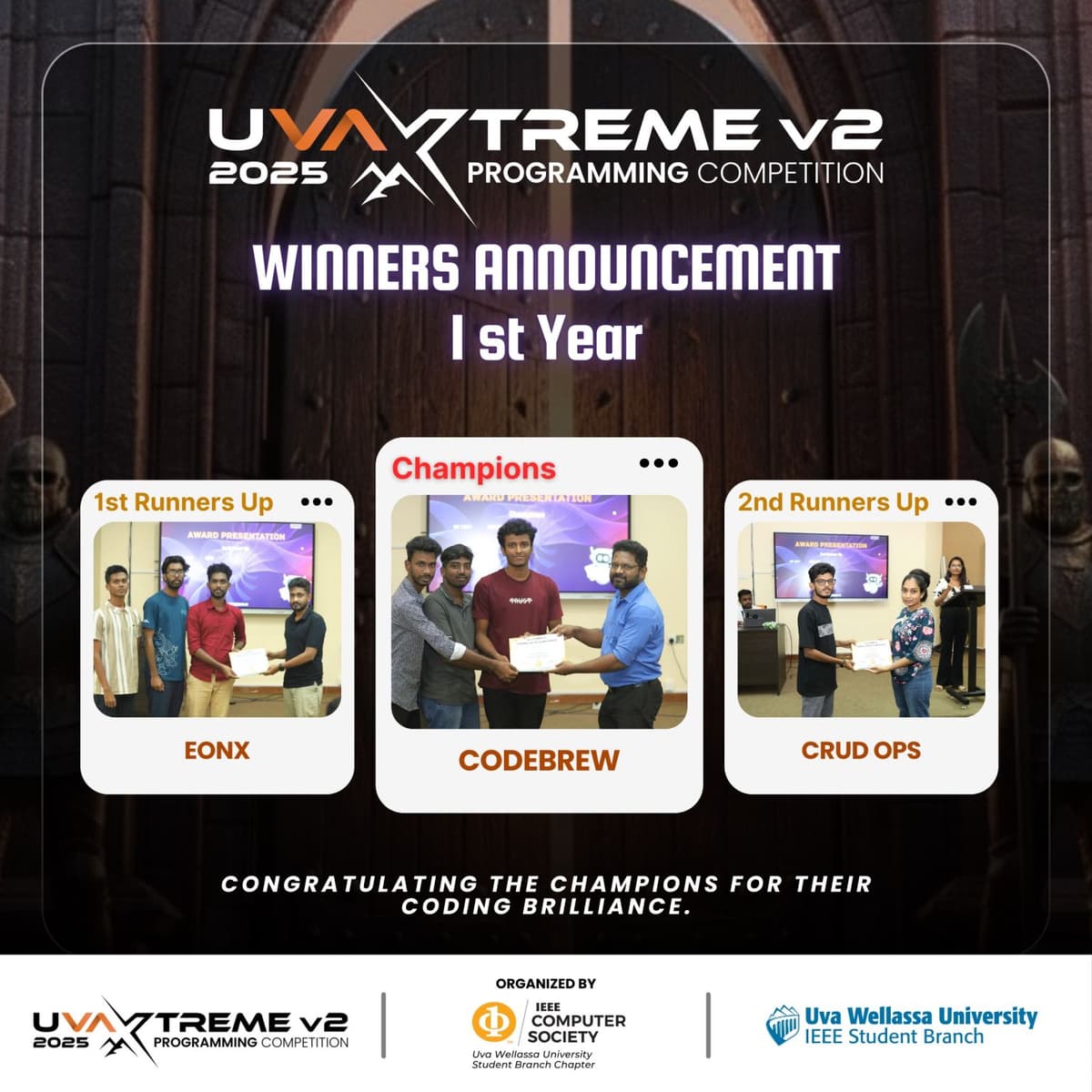 UvaXtreme V2 1st Year winners